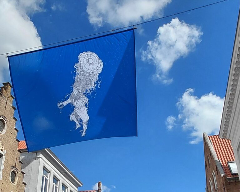 Tendril Drift Flag by Arjan Vanmeenen in city of Bruges